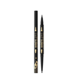 Delineador de ojos doble efecto 2 en 1. Líquido de precisión + lápiz de ojos automático suave. Variete (negro) - Eveline