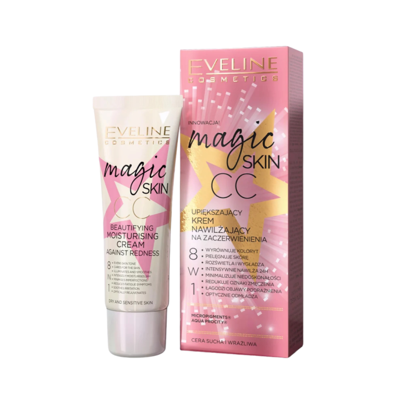 Crema hidratante anti enrojecimiento 8 en 1 MAGIC SKIN CC - Eveline (50 ml)