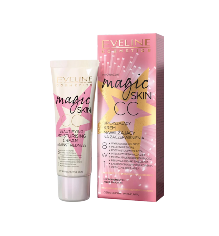 Crema hidratante anti enrojecimiento 8 en 1 MAGIC SKIN CC - Eveline (50 ml)
