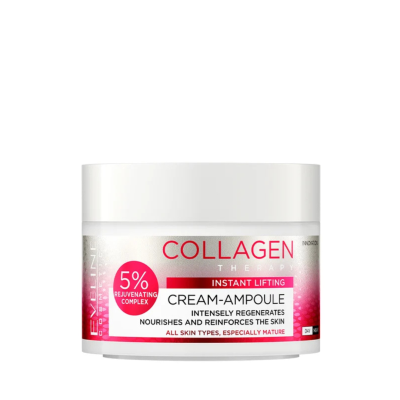 Crema-ampolla Colágeno. Lifting instantáneo. D/N (hidratación profunda)- Eveline (50 ml) Crema-ampolla Colágeno. Lifting instantáneo. D/N (hidratación profunda)- Eveline (50 ml)