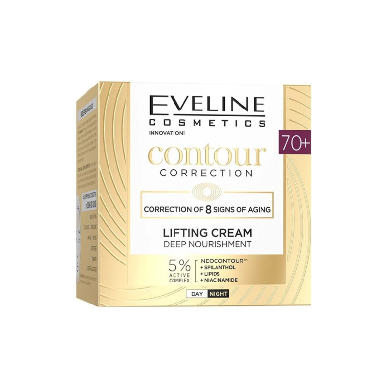 Crema facial lifting nutritiva 70+. D/N. Contour correction -Eveline (50ml)