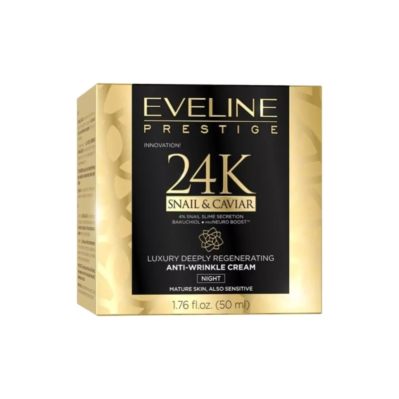 Crema facial de Noche. Prestige 24K. Snail & Caviar - Eveline (50 ml)