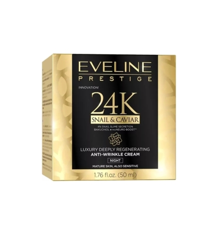 Crema facial de Noche. Prestige 24K. Snail & Caviar - Eveline (50 ml)