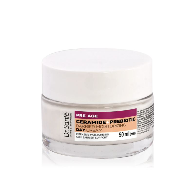 Crema de día hidratante. Pre Age. Refuerza la barrera cutánea. Ceramidas + Prebióticos - Dr. Santé (50 ml)