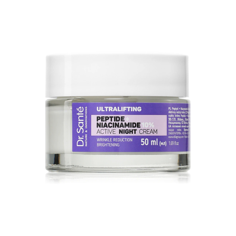 Crema de noche activa con efecto Antiedad y Ultralifting. Péptidos + Niacinamida - Dr. Santé (50 ml)