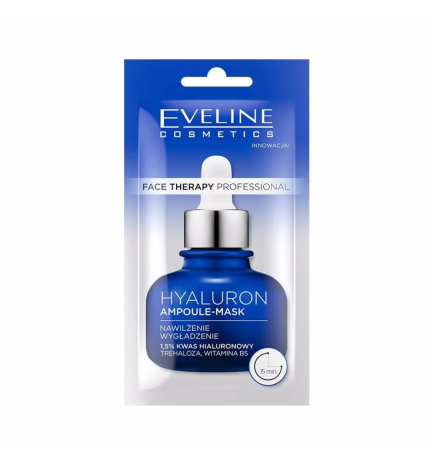 Crema-mascarilla facial con ácido hialurónico. Hidratante y suavizante - Eveline (8 ml)