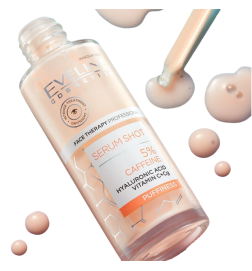 Contorno ojos anti hinchazón SÉRUM SHOT 5% CAFEÍNA - Eveline (30 ml)