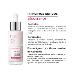 Sérum facial shot Multipéptidos. Rejuvenecedor para rostro, cuello y escote - Eveline (30 ml)
