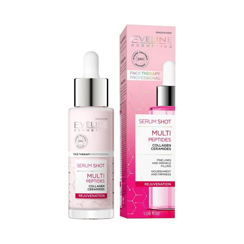 Sérum facial shot Multipéptidos. Rejuvenecedor para rostro, cuello y escote - Eveline (30 ml) Sérum facial shot Multipéptidos. Rejuvenecedor para rostro, cuello y escote - Eveline (30 ml)