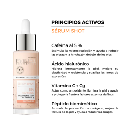 Contorno ojos anti hinchazón SÉRUM SHOT 5% CAFEÍNA - Eveline (30 ml)