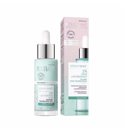 Sérum facial shot 2% Ácido lactobiónico. Reafirmante para combatir el enrojecimiento y la vascularización - Eveline (30 ml)
