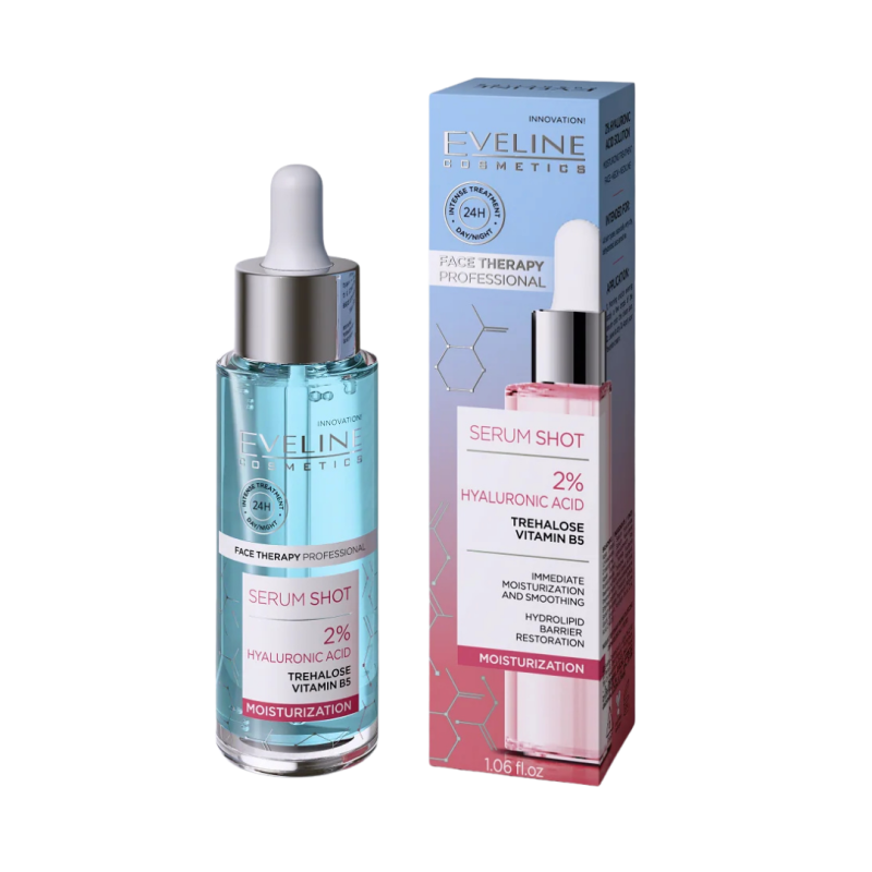 Sérum facial shot 2% Ácido hialurónico. Hidratante para rostro, cuello y escote - Eveline (30 ml) Sérum facial shot 2% Ácido hialurónico. Hidratante para rostro, cuello y escote - Eveline (30 ml)