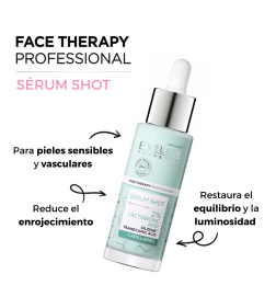 Sérum facial shot 2% Ácido lactobiónico. Reafirmante para combatir el enrojecimiento y la vascularización - Eveline (30 ml)