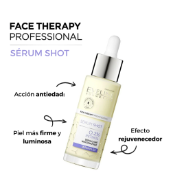 Sérum facial shot 0.2% Retinol. Antiarrugas para cara, cuello y escote - Eveline (30 ml)