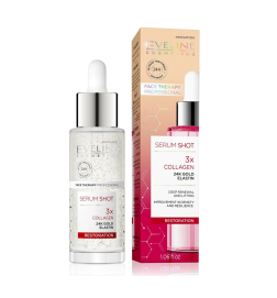 Sérum facial shot 3X Colágeno. Reconstructor para cara, cuello y escote - Eveline (30 ml)
