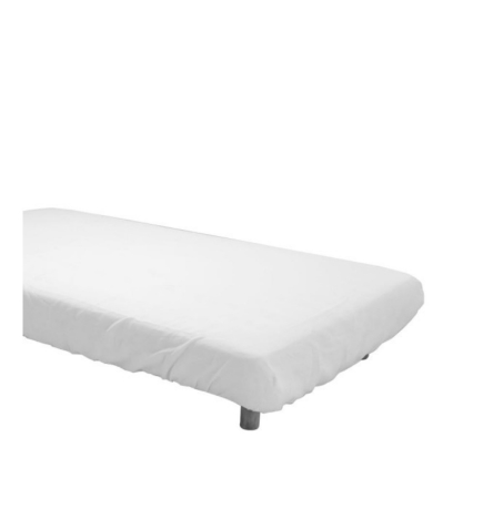 Sábana blanca en TNT de polipropileno plastificado ajustable (95cm x 220cm)