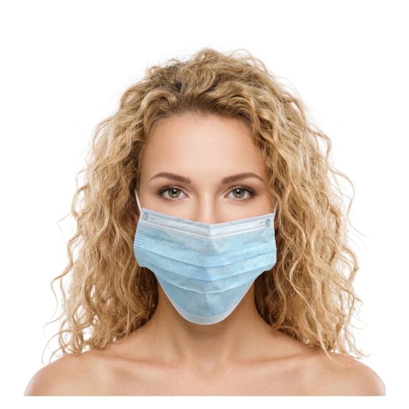 Mascarilla Higiénica azul triple capa con elásticos en TNT de Polipropileno (50 uds) Mascarilla Higiénica azul triple capa con elásticos en TNT de Polipropileno (50 uds)
