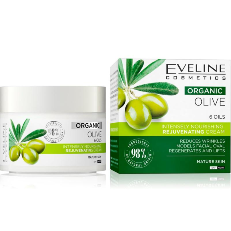 Crema facial oliva rejuvenecedora y nutrición intensiva. Organic - Eveline (50 ml) Crema facial oliva rejuvenecedora y nutrición intensiva. Organic - Eveline (50 ml)