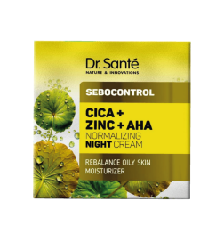 Crema de noche normalizadora. Sebocontrol. Hidratante reequilibrante para piel grasa. CICA + ZINC + AHA - Dr. Santé (50 ml)