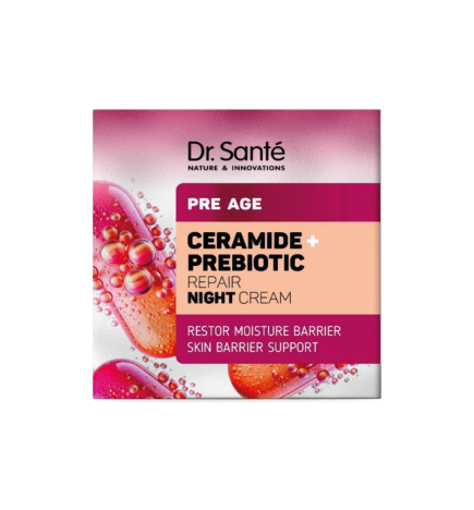 Crema de noche reparadora. Pre Age. Restaura y fortalece la barrera Cutánea. Ceramidas + Prebióticos - Dr. Santé (50 ml)