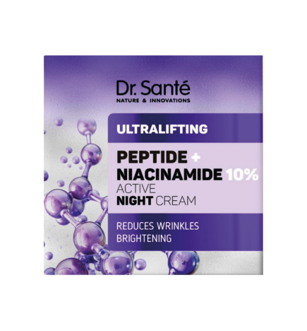 Crema de noche activa con efecto Antiedad y Ultralifting. Péptidos + Niacinamida - Dr. Santé (50 ml)