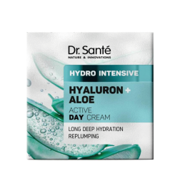 Crema de día activa HYDRO INTENSIVE. Hidratación Profunda y Duradera. Ácido Hialurónico + Aloe - Dr. Santé (50 ml)