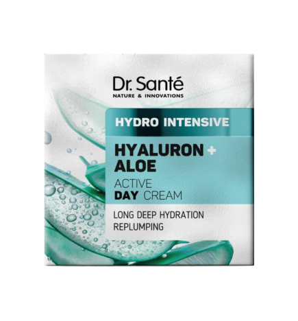 Crema de día activa HYDRO INTENSIVE. Hidratación Profunda y Duradera. Ácido Hialurónico + Aloe - Dr. Santé (50 ml)