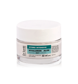 Crema de día activa HYDRO INTENSIVE. Hidratación Profunda y Duradera. Ácido Hialurónico + Aloe - Dr. Santé (50 ml)