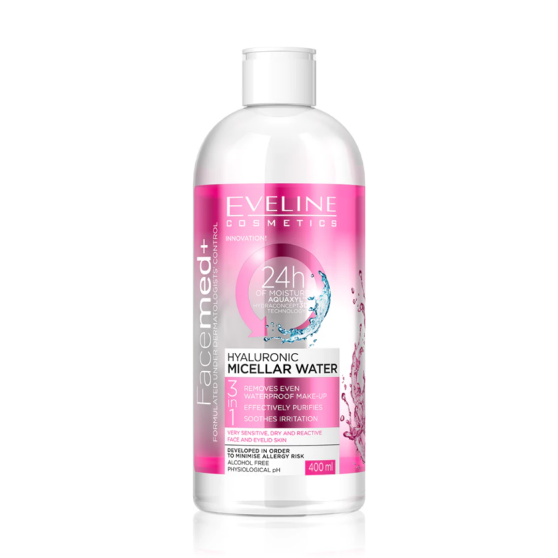 Facemed+ Agua micelar hialurónica. Hidratante - Eveline (400 ml)