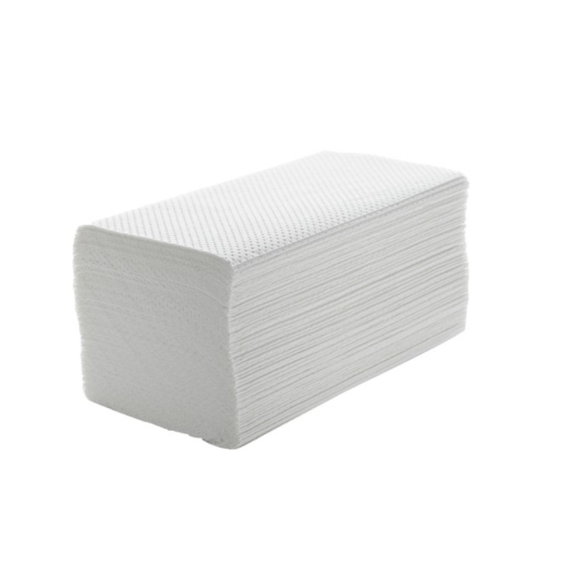 Toallas secamanos de papel plegadas en Z (celulosa pura), doble capa, plegado en "Z" (150 uds)