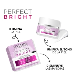 Crema NOCHE renovadora/iluminadora Perfect bright - Eveline (50 ml)