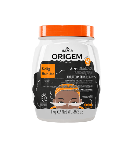 Pote Crema mascarilla hidratación - peinar 2 en 1 ORIGEM para cabello crespo - Nazca (1 Kg)