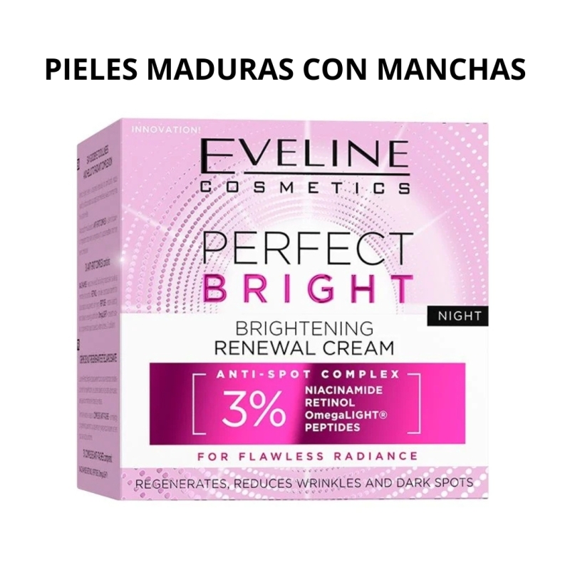 Crema NOCHE renovadora/iluminadora Perfect bright - Eveline (50 ml)