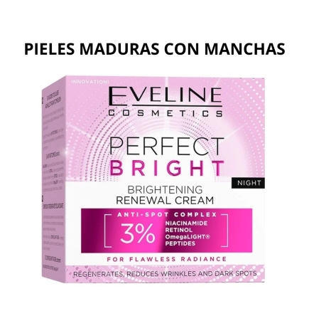 Crema NOCHE renovadora/iluminadora Perfect bright - Eveline (50 ml)