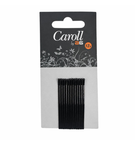 Horquillas de presión Caroll Negras, 5 cm y  7 cm - Asuer (12 und)
