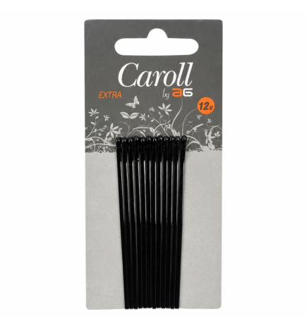 Horquillas de presión Caroll Negras, 5 cm y  7 cm - Asuer (12 und)