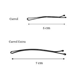Horquillas de presión Caroll Negras, 5 cm y  7 cm - Asuer (12 und)