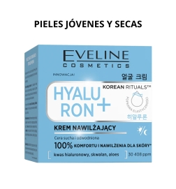 Crema facial hidratante hyaluron+. Korean rituals -Eveline (50 ml)