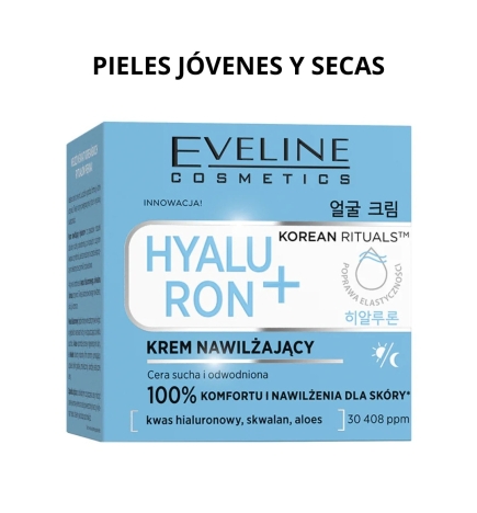 Crema facial hidratante hyaluron+. Korean rituals -Eveline (50 ml)