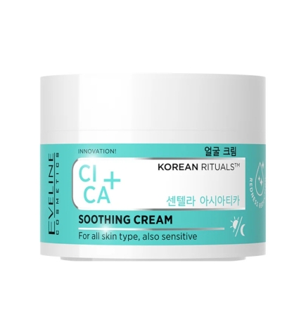 Crema facial calmante Cica+. Korean rituals - Eveline (50 ml)