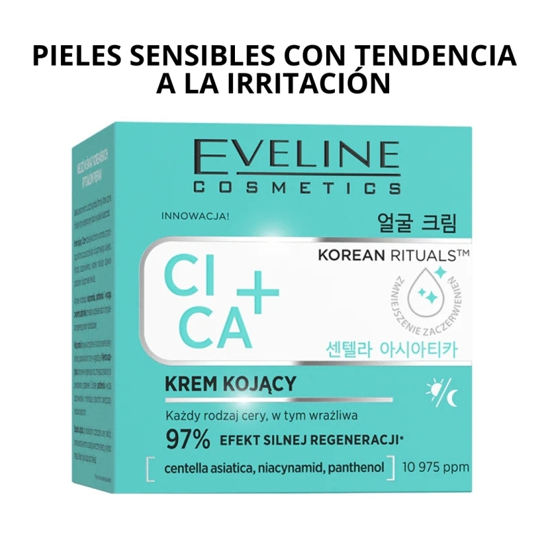 Crema facial calmante Cica+. Korean rituals - Eveline (50 ml)