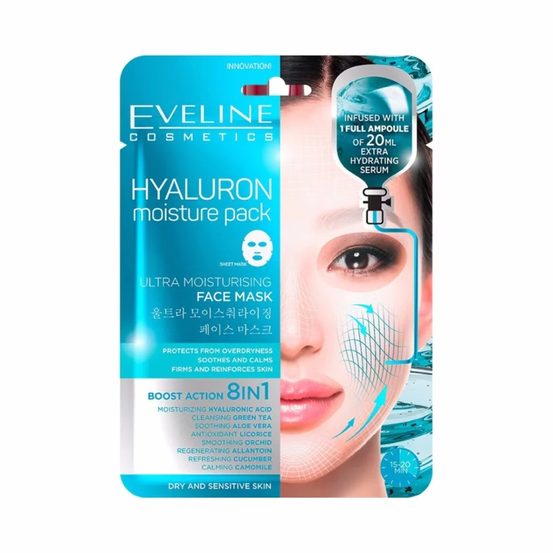Mascarilla facial ultra hidratante con ácido hialurónico - Eveline