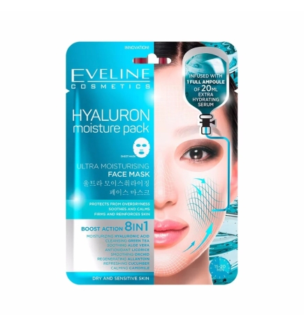 Mascarilla facial ultra hidratante con ácido hialurónico - Eveline