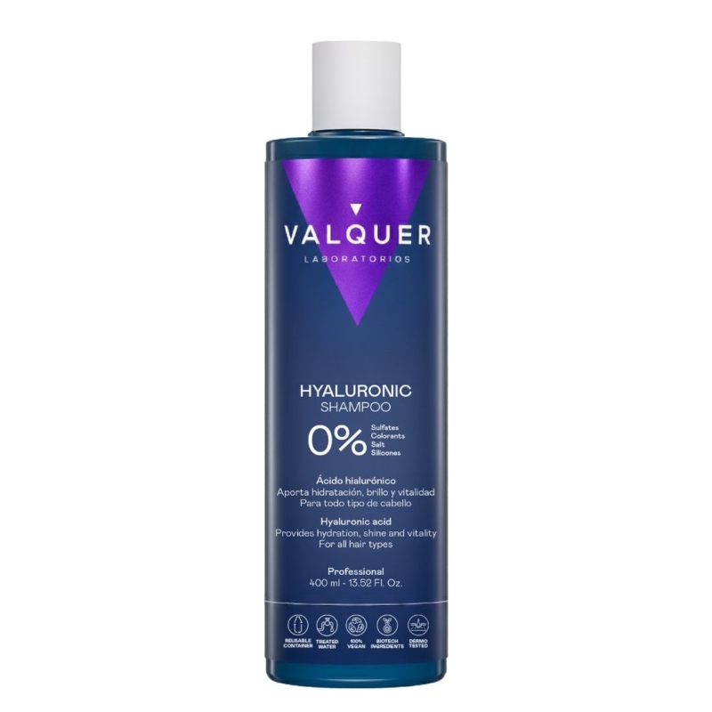 Champú con Ácido Hialurónico - 0% Sin Sulfatos - Valquer (400 ml)