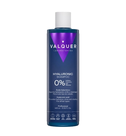 Champú con Ácido Hialurónico - 0% Sin Sulfatos - Valquer (400 ml)