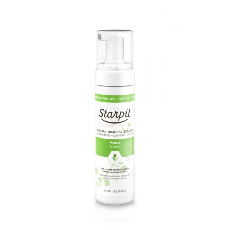 Mousse post epil con extracto de melón, centella asiática y aceites esenciales (200 ml). Retardante - Starpil
