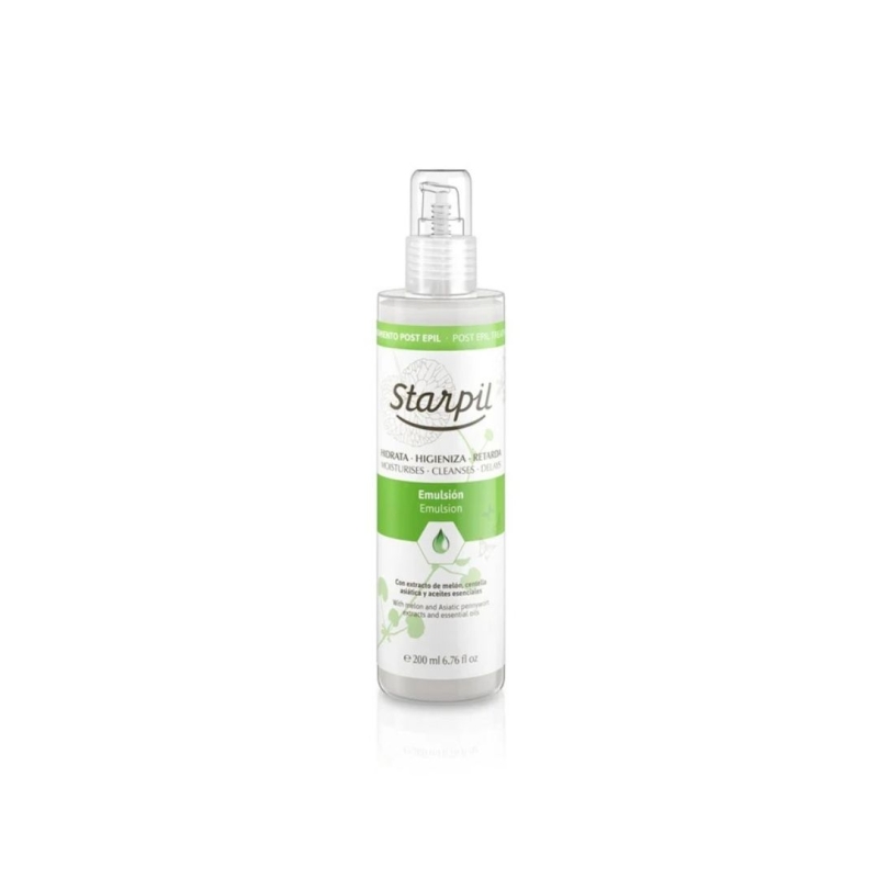 Emulsión post epil con extracto de melón, centella asiática y aceites esenciales (200 ml). Retardante - Starpil