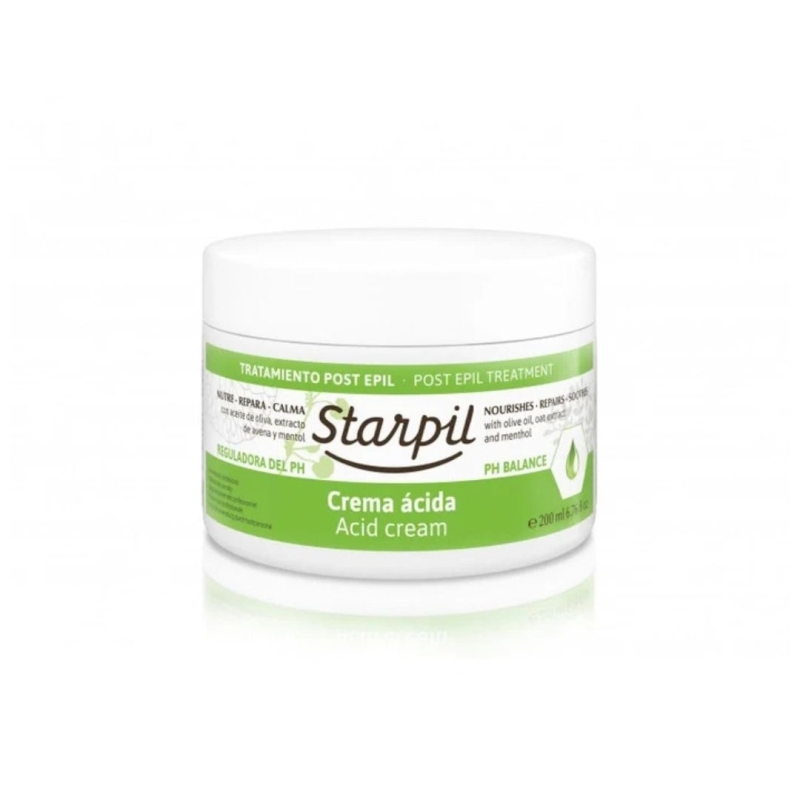 Crema ácida con aceite de oliva, extracto de avena y mentol (200 ml). Tratamiento post epil - Starpil