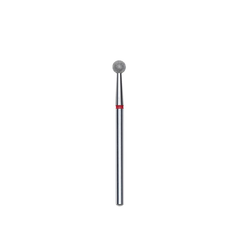 Fresa diamantada para piel "bola"  roja EXPERT diámetro 4 mm (divisible por 10)