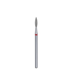 Fresa diamantada para piel "llama" afilada roja EXPERT diámetro 2,1 mm/ parte útil 8 mm (divisible por 10)